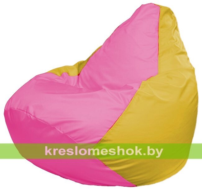Кресло-мешок Груша Макси Г2.1-201 (основа жёлтая, вставка розовая) от компании Интернет-магазин "Kreslomeshok" - фото 1