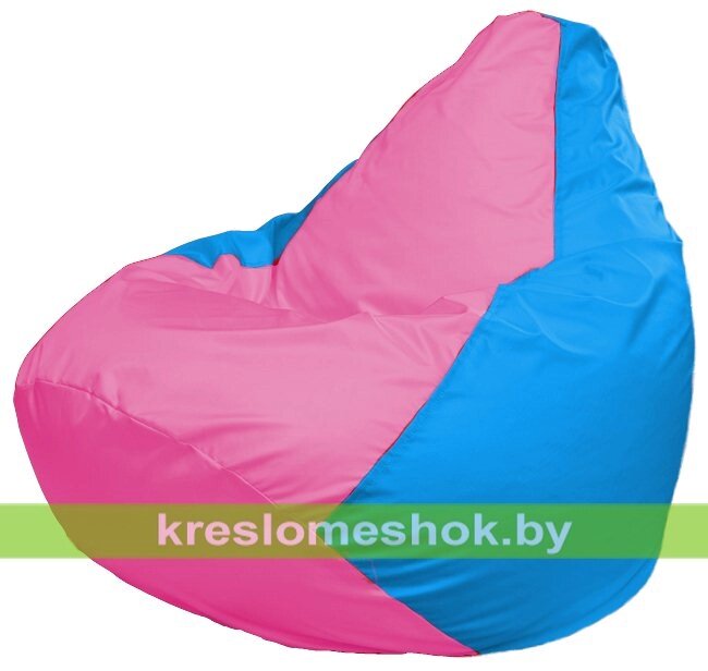 Кресло-мешок Груша Макси Г2.1-202 (основа голубая, вставка розовая) от компании Интернет-магазин "Kreslomeshok" - фото 1