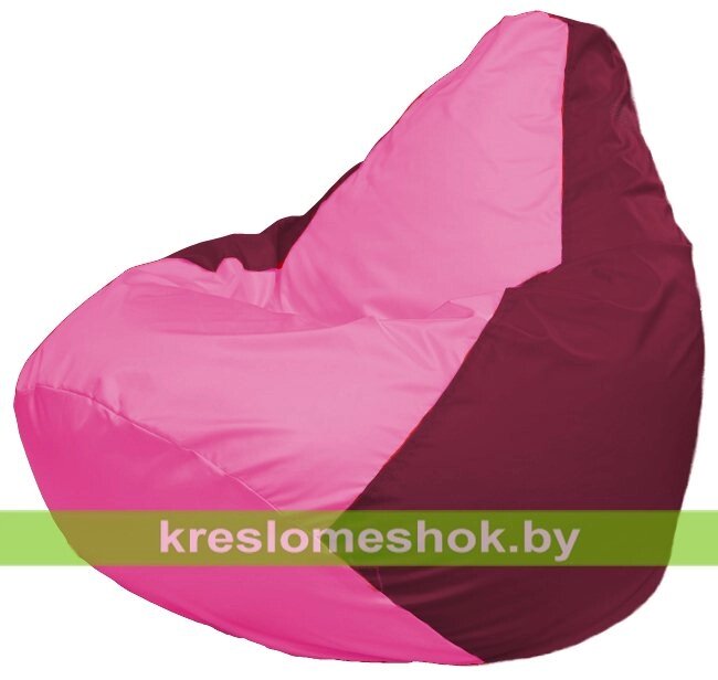 Кресло-мешок Груша Макси Г2.1-203 (основа бордовая, вставка розовая) от компании Интернет-магазин "Kreslomeshok" - фото 1