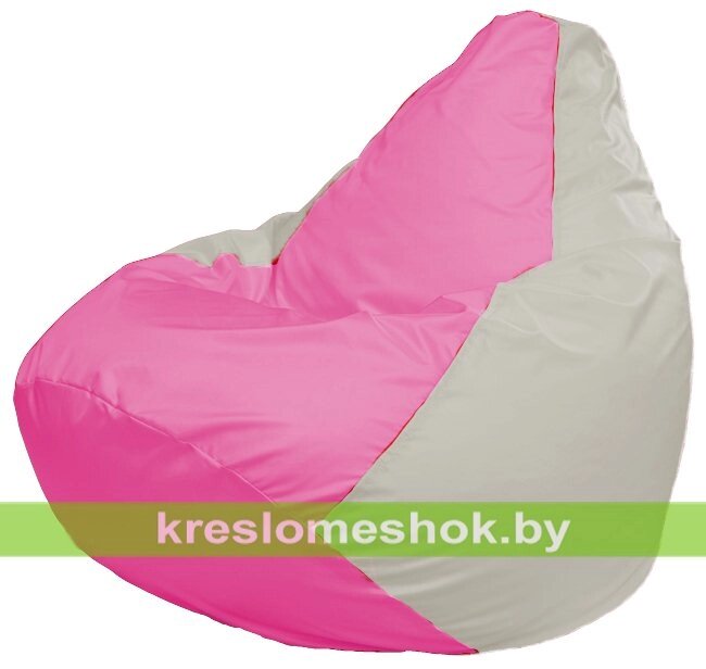 Кресло-мешок Груша Макси Г2.1-205 (основа белая, вставка розовая) от компании Интернет-магазин "Kreslomeshok" - фото 1