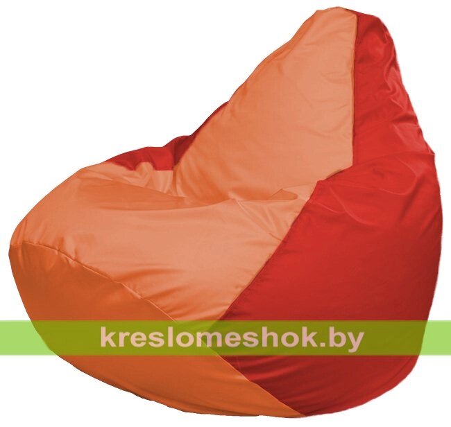 Кресло-мешок Груша Макси Г2.1-217 (основа красная, вставка оранжевая) от компании Интернет-магазин "Kreslomeshok" - фото 1