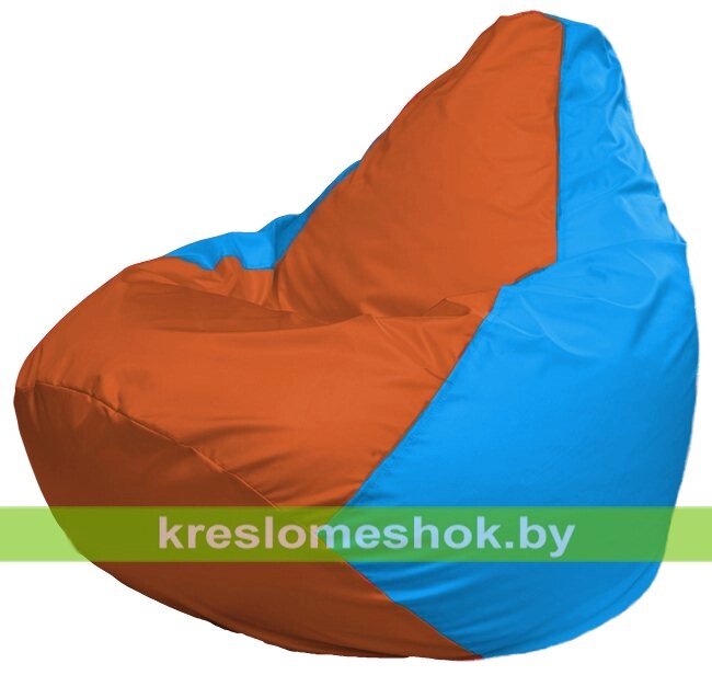 Кресло-мешок Груша Макси Г2.1-220 (основа голубая, вставка оранжевая) от компании Интернет-магазин "Kreslomeshok" - фото 1