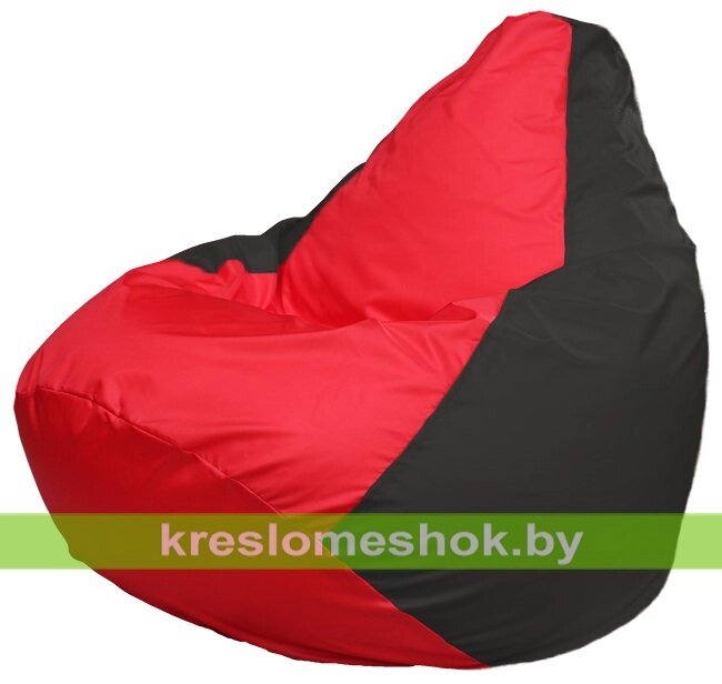 Кресло-мешок Груша Макси Г2.1-232 (основа чёрная, вставка красная) от компании Интернет-магазин "Kreslomeshok" - фото 1