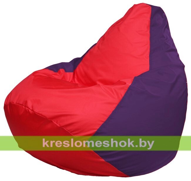 Кресло-мешок Груша Макси Г2.1-233 (основа фиолетовая, вставка красная) от компании Интернет-магазин "Kreslomeshok" - фото 1
