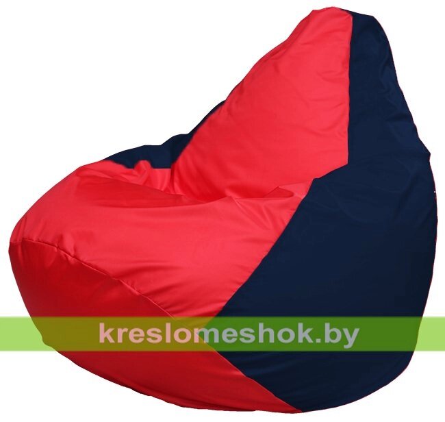 Кресло-мешок Груша Макси Г2.1-234 (основа синяя тёмная, вставка красная) от компании Интернет-магазин "Kreslomeshok" - фото 1