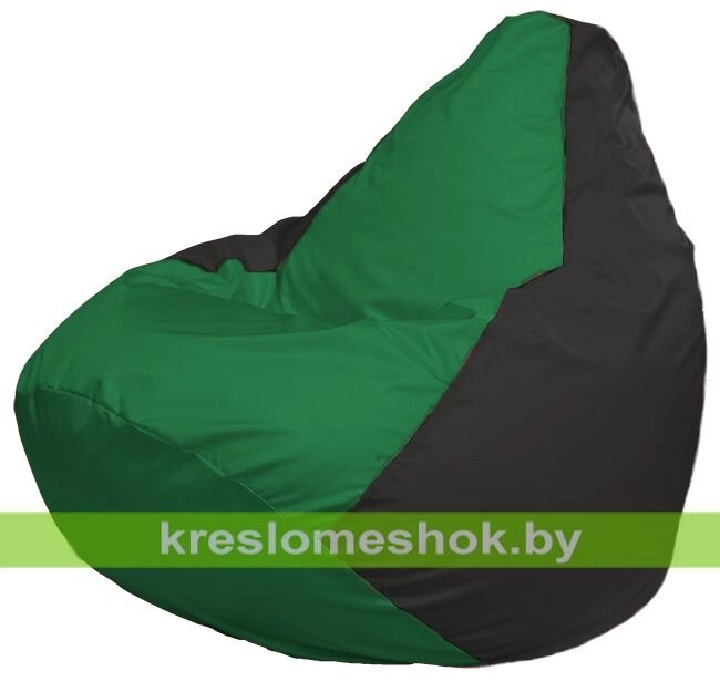 Кресло-мешок Груша Макси Г2.1-235 (основа чёрная, вставка зелёная) от компании Интернет-магазин "Kreslomeshok" - фото 1