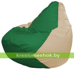 Кресло-мешок Груша Макси Г2.1-240 (основа бежевая, вставка зелёная)
