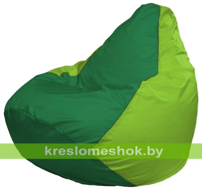 Кресло-мешок Груша Макси Г2.1-241 (основа салатовая, вставка зелёная) от компании Интернет-магазин "Kreslomeshok" - фото 1