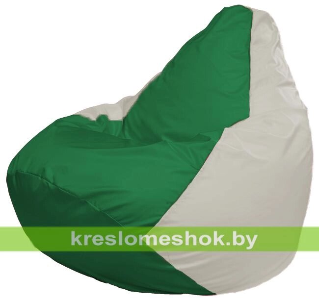 Кресло-мешок Груша Макси Г2.1-244 (основа белая, вставка зелёная) от компании Интернет-магазин "Kreslomeshok" - фото 1
