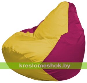 Кресло-мешок Груша Макси Г2.1-246 (основа фуксия, вставка жёлтая)