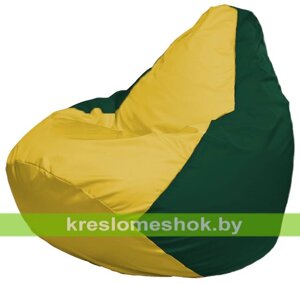Кресло-мешок Груша Макси Г2.1-251 (основа зелёная тёмная, вставка жёлтая)