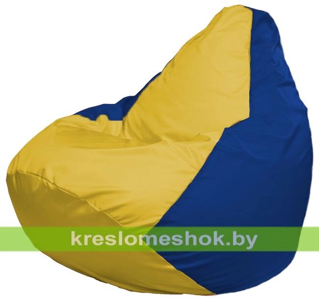 Кресло-мешок Груша Макси Г2.1-254 (основа синяя, вставка жёлтая) от компании Интернет-магазин "Kreslomeshok" - фото 1