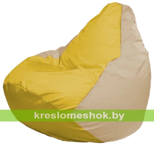 Кресло-мешок Груша Макси Г2.1-255 (основа бежевая, вставка жёлтая) от компании Интернет-магазин "Kreslomeshok" - фото 1