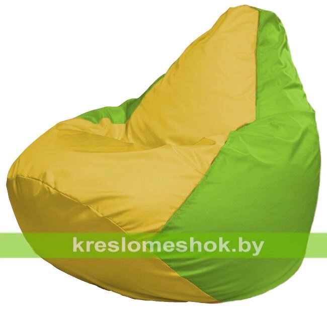 Кресло-мешок Груша Макси Г2.1-256 (основа салатовая, вставка жёлтая) от компании Интернет-магазин "Kreslomeshok" - фото 1