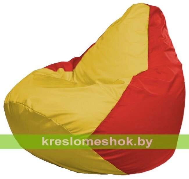 Кресло-мешок Груша Макси Г2.1-260 (основа красная, вставка жёлтая) от компании Интернет-магазин "Kreslomeshok" - фото 1