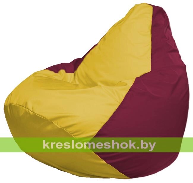 Кресло-мешок Груша Макси Г2.1-265 (основа бордовая, вставка жёлтая) от компании Интернет-магазин "Kreslomeshok" - фото 1