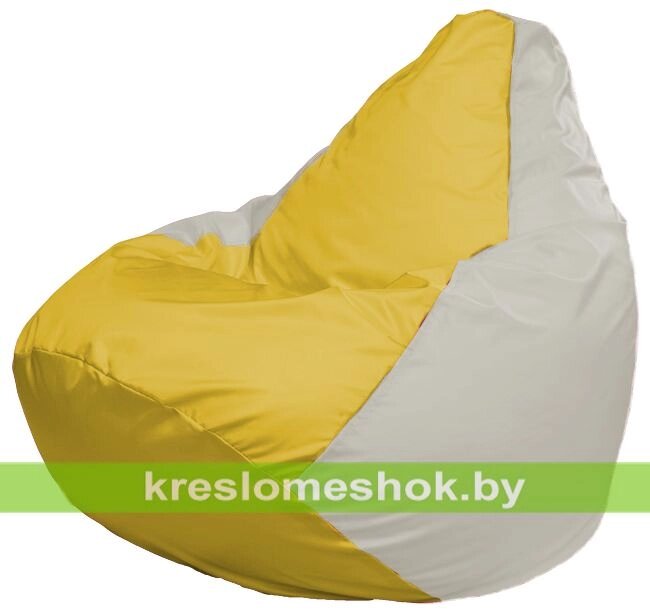 Кресло-мешок Груша Макси Г2.1-266 (основа белая. вставка жёлтая) от компании Интернет-магазин "Kreslomeshok" - фото 1