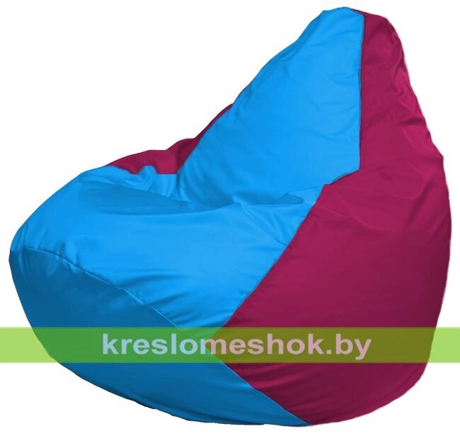 Кресло-мешок Груша Макси Г2.1-268 (основа фуксия, вставка голубая) от компании Интернет-магазин "Kreslomeshok" - фото 1