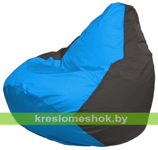 Кресло-мешок Груша Макси Г2.1-270 (основа серая тёмная, вставка голубая) от компании Интернет-магазин "Kreslomeshok" - фото 1