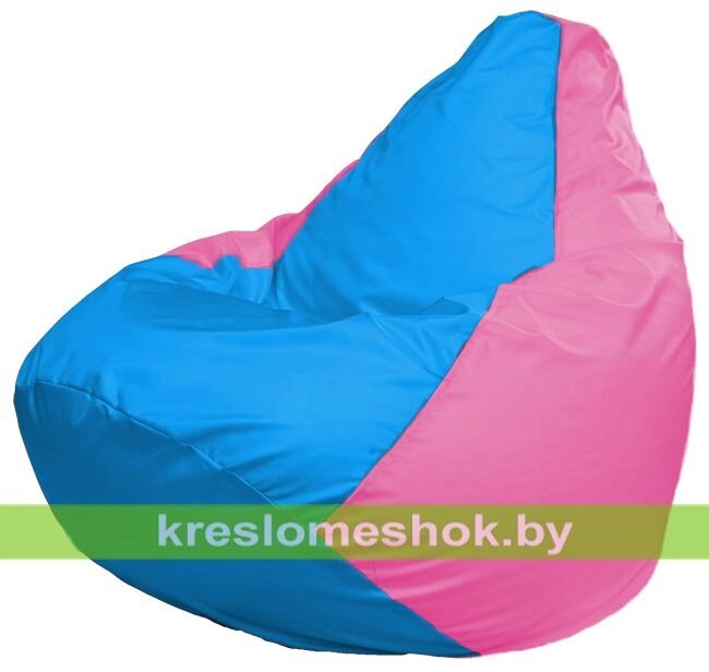 Кресло-мешок Груша Макси Г2.1-277 (основа розовая, вставка голубая) от компании Интернет-магазин "Kreslomeshok" - фото 1