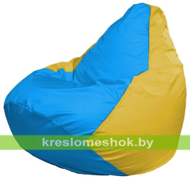 Кресло-мешок Груша Макси Г2.1-280 (основа жёлтая, вставка голубая) от компании Интернет-магазин "Kreslomeshok" - фото 1