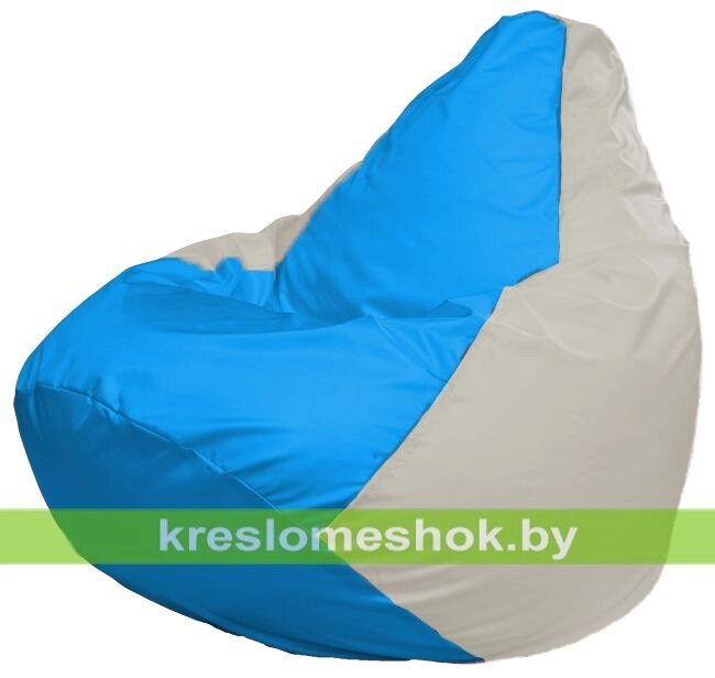 Кресло-мешок Груша Макси Г2.1-282 (основа белая, вставка голубая) от компании Интернет-магазин "Kreslomeshok" - фото 1