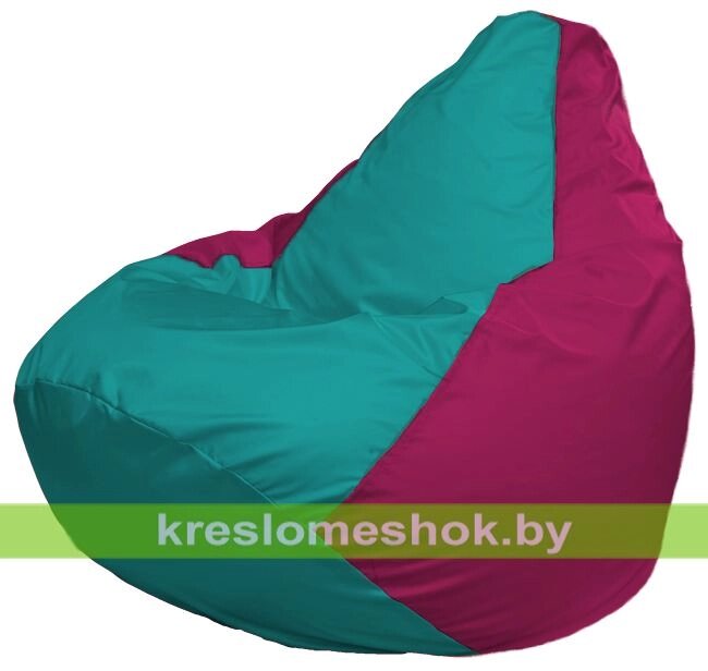 Кресло-мешок Груша Макси Г2.1-284 (основа фуксия, вставка бирюзовая) от компании Интернет-магазин "Kreslomeshok" - фото 1