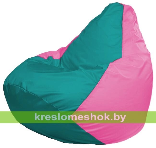 Кресло-мешок Груша Макси Г2.1-295 (основа розовая, вставка бирюзовая) от компании Интернет-магазин "Kreslomeshok" - фото 1