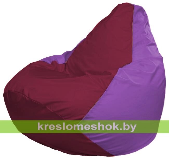 Кресло-мешок Груша Макси Г2.1-302 (основа сиреневая, вставка бордовая) от компании Интернет-магазин "Kreslomeshok" - фото 1