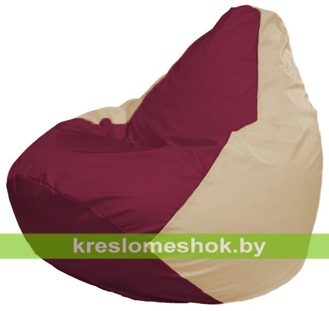 Кресло-мешок Груша Макси Г2.1-304 (основа бежевая, вставка бордовая) от компании Интернет-магазин "Kreslomeshok" - фото 1