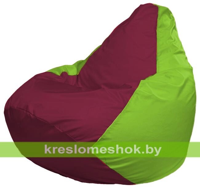 Кресло-мешок Груша Макси Г2.1-305 (основа салатовая, вставка бордовая) от компании Интернет-магазин "Kreslomeshok" - фото 1