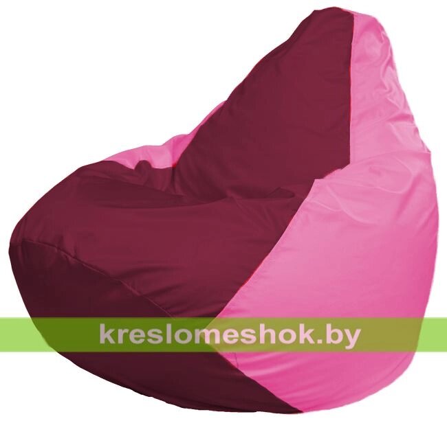 Кресло-мешок Груша Макси Г2.1-306 (основа розовая, вставка бордовая) от компании Интернет-магазин "Kreslomeshok" - фото 1