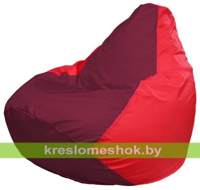 Кресло-мешок Груша Макси Г2.1-308 (основа красная, вставка бордовая) от компании Интернет-магазин "Kreslomeshok" - фото 1