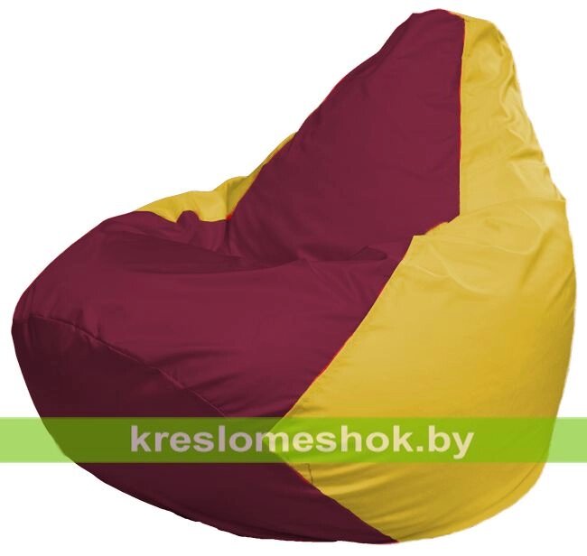 Кресло-мешок Груша Макси Г2.1-309 (основа жёлтая, вставка бордовая) от компании Интернет-магазин "Kreslomeshok" - фото 1