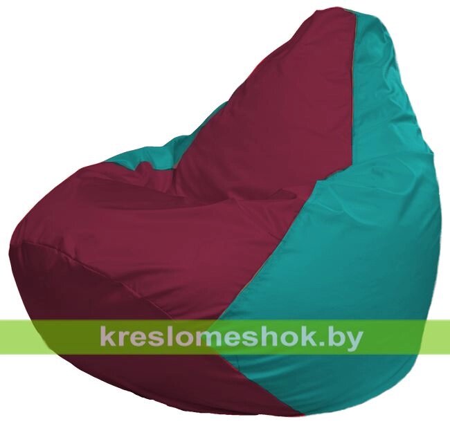 Кресло-мешок Груша Макси Г2.1-311 (основа бирюзовая, вставка бордовая) от компании Интернет-магазин "Kreslomeshok" - фото 1