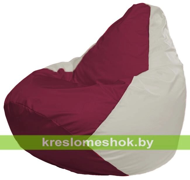 Кресло-мешок Груша Макси Г2.1-312 (основа белая, вставка бордовая) от компании Интернет-магазин "Kreslomeshok" - фото 1