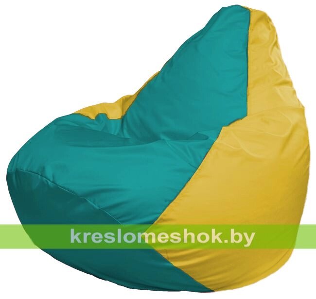 Кресло-мешок Груша Макси Г2.1-313 (основа жёлтая, ставка бирюзовая) от компании Интернет-магазин "Kreslomeshok" - фото 1