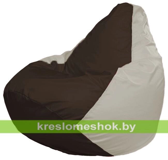 Кресло-мешок Груша Макси Г2.1-316 (основа белая, вставка коричневая) от компании Интернет-магазин "Kreslomeshok" - фото 1