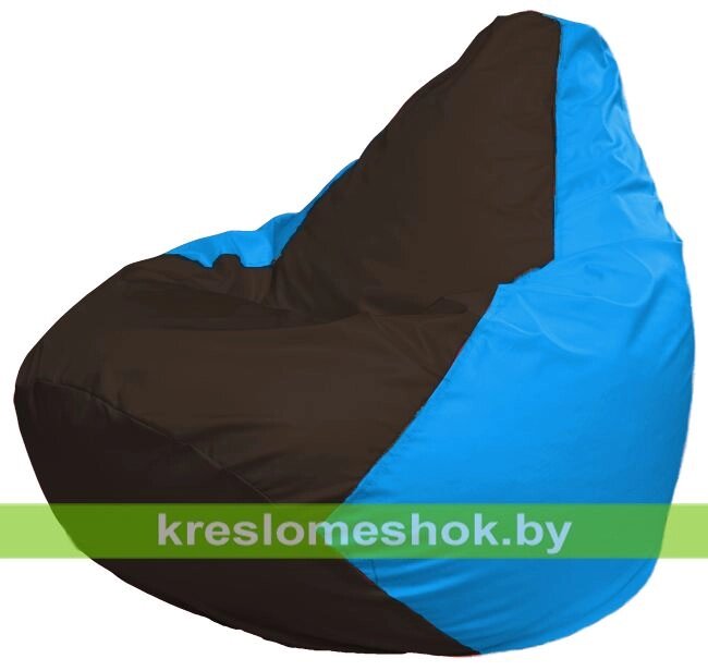 Кресло-мешок Груша Макси Г2.1-319 (основа голубая, вставка коричневая) от компании Интернет-магазин "Kreslomeshok" - фото 1