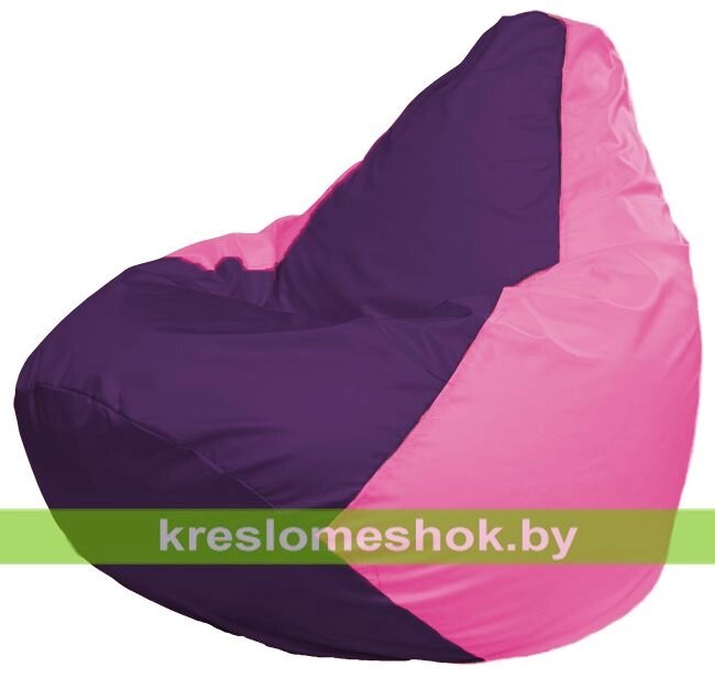 Кресло-мешок Груша Макси Г2.1-32 (основа розовая, вставка фиолетовая) от компании Интернет-магазин "Kreslomeshok" - фото 1