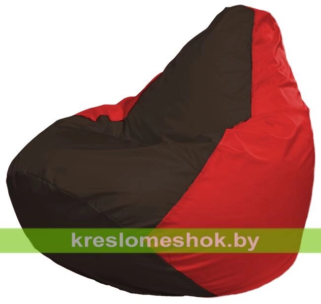 Кресло-мешок Груша Макси Г2.1-322 (основа красная, вставка коричневая) от компании Интернет-магазин "Kreslomeshok" - фото 1