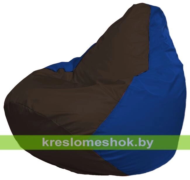 Кресло-мешок Груша Макси Г2.1-328 (основа синяя, вставка коричневая) от компании Интернет-магазин "Kreslomeshok" - фото 1