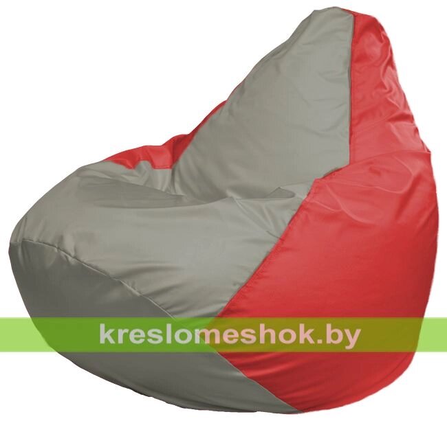 Кресло-мешок Груша Макси Г2.1-332 (основа красная, вставка серая) от компании Интернет-магазин "Kreslomeshok" - фото 1