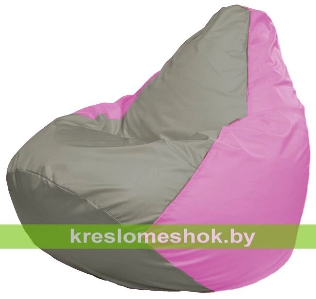 Кресло-мешок Груша Макси Г2.1-333 (основа розовая, вставка серая) от компании Интернет-магазин "Kreslomeshok" - фото 1
