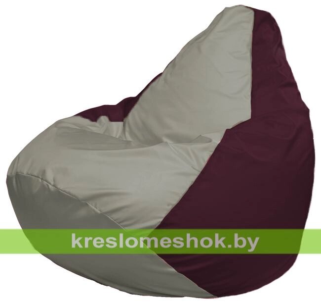 Кресло-мешок Груша Макси Г2.1-336 (основа бордовая, вставка серая) от компании Интернет-магазин "Kreslomeshok" - фото 1