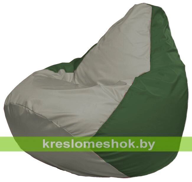 Кресло-мешок Груша Макси Г2.1-339 (основа зелёная, вставка серая) от компании Интернет-магазин "Kreslomeshok" - фото 1