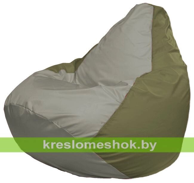 Кресло-мешок Груша Макси Г2.1-341 (основа оливковая, вставка серая) от компании Интернет-магазин "Kreslomeshok" - фото 1