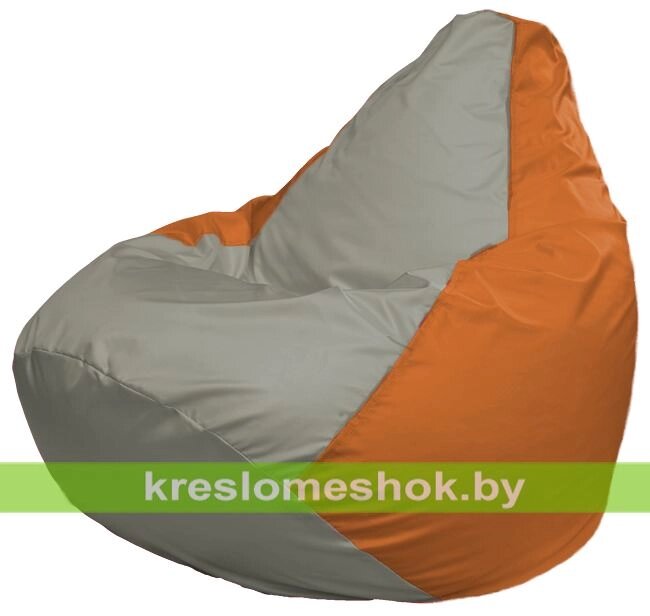Кресло-мешок Груша Макси Г2.1-342 (основа оранжевая, вставка серая) от компании Интернет-магазин "Kreslomeshok" - фото 1