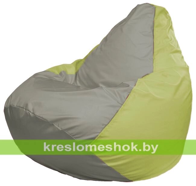 Кресло-мешок Груша Макси Г2.1-343 (основа салатовая, вставка серая) от компании Интернет-магазин "Kreslomeshok" - фото 1