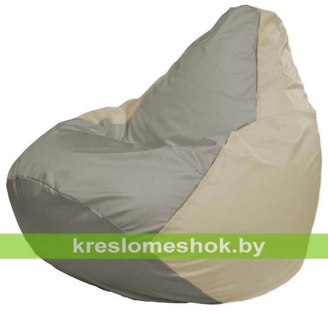 Кресло-мешок Груша Макси Г2.1-344 (основа бежевая, вставка серая) от компании Интернет-магазин "Kreslomeshok" - фото 1